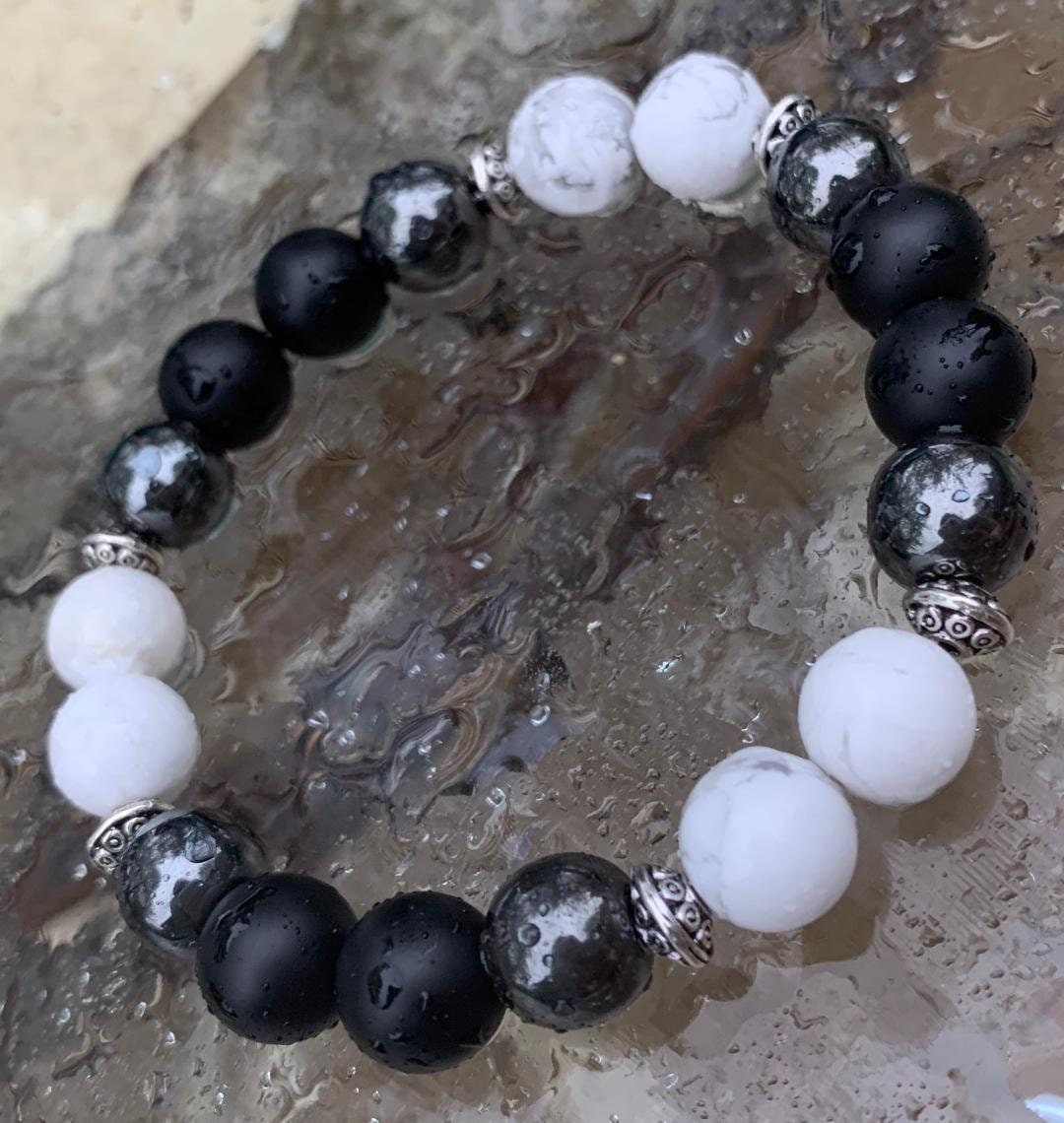 10MM Protection - Strength - Courage - Honor " Murph " Negativity Protector - Confidence - Inspiration - Military Hero Gemstone Bracelet