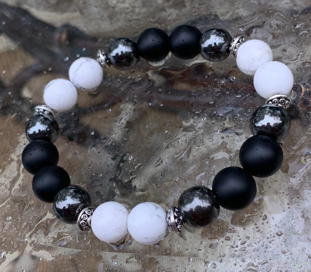 10MM Protection - Strength - Courage - Honor " Murph " Negativity Protector - Confidence - Inspiration - Military Hero Gemstone Bracelet