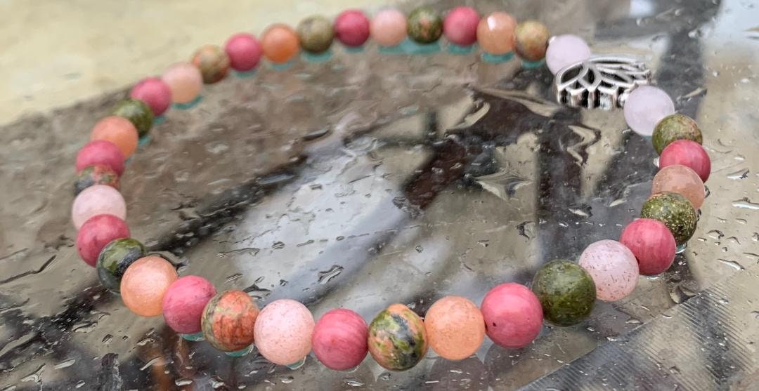 Self Love Anklet - Positive Self Image - Confidence & Emotional Healing " Love in Me " High Quality REAL Crystal Healing Ankle Bracelet