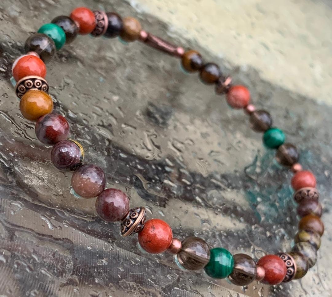 PTSD Trauma Recovery - Emotional Abuse Healing " The Strength Of Terra " Sadness - Depression - High Quality REAL Crystal Gemstone Anklet