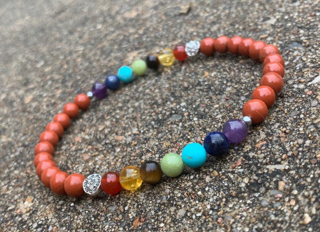 Chakra Balance - AAA High Grade Red Jasper - Strength - Empowerment - Grounding - Real High Quality Crystal Healing Gemstone Anklet