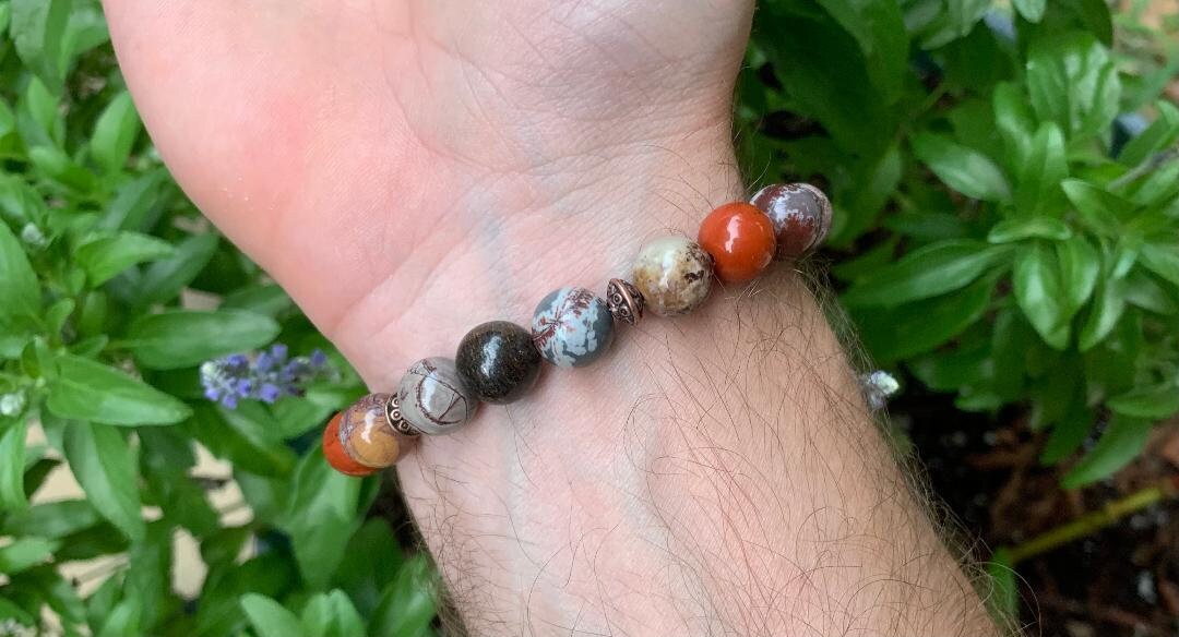 10MM Grounding Bracelet - Grounded Connection to Earth " The Earthbind Totem " Spiritual Growth & Humility - REAL Quality Gemstones