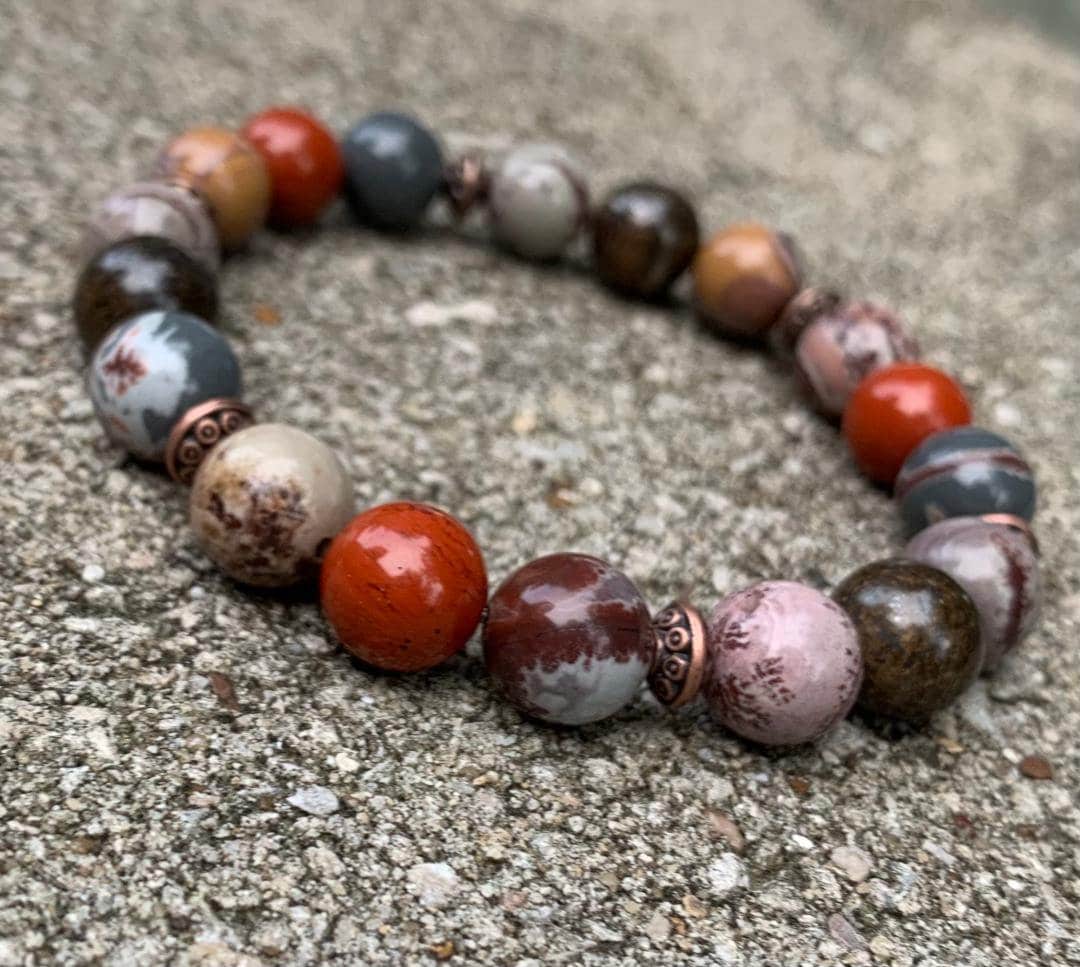 10MM Grounding Bracelet - Grounded Connection to Earth " The Earthbind Totem " Spiritual Growth & Humility - REAL Quality Gemstones