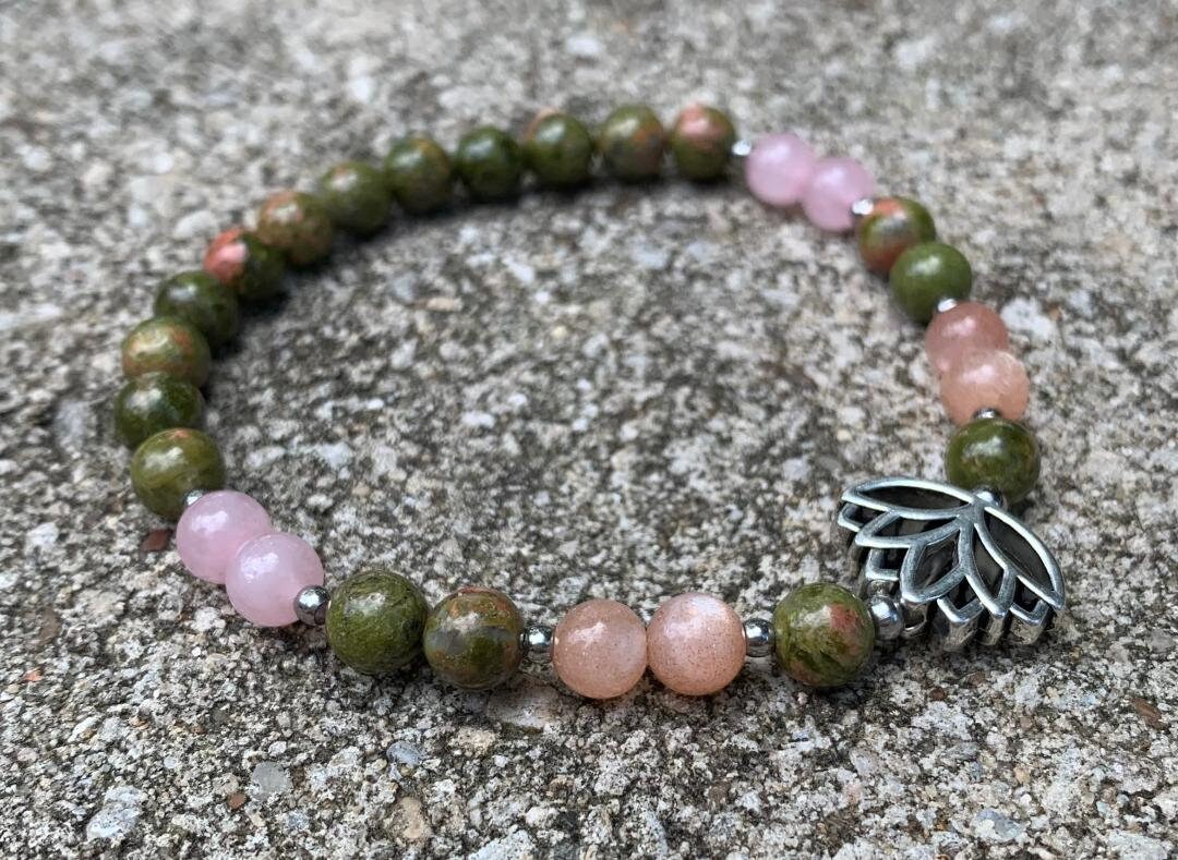 Fertility - Pregnancy - Hormone Balance "Lady Lotus" Feminine Energy - Menstrual Cycle - Menopause - Crystal Therapy Bracelet