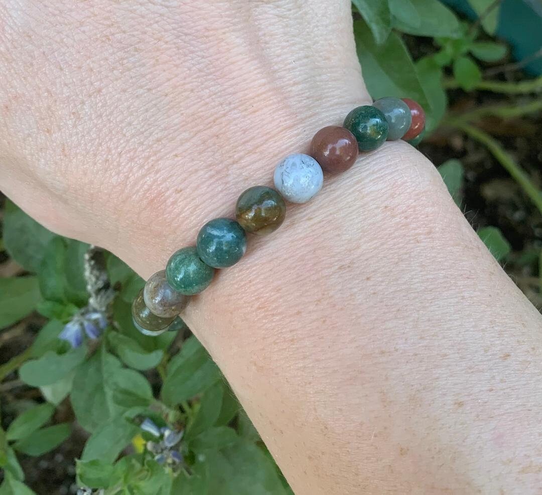 Peaceful Wellbeing - Spiritual Growth " Enlightenment and Patience " Real Quality Stones - Crystal Gemstone Healing Bracelet