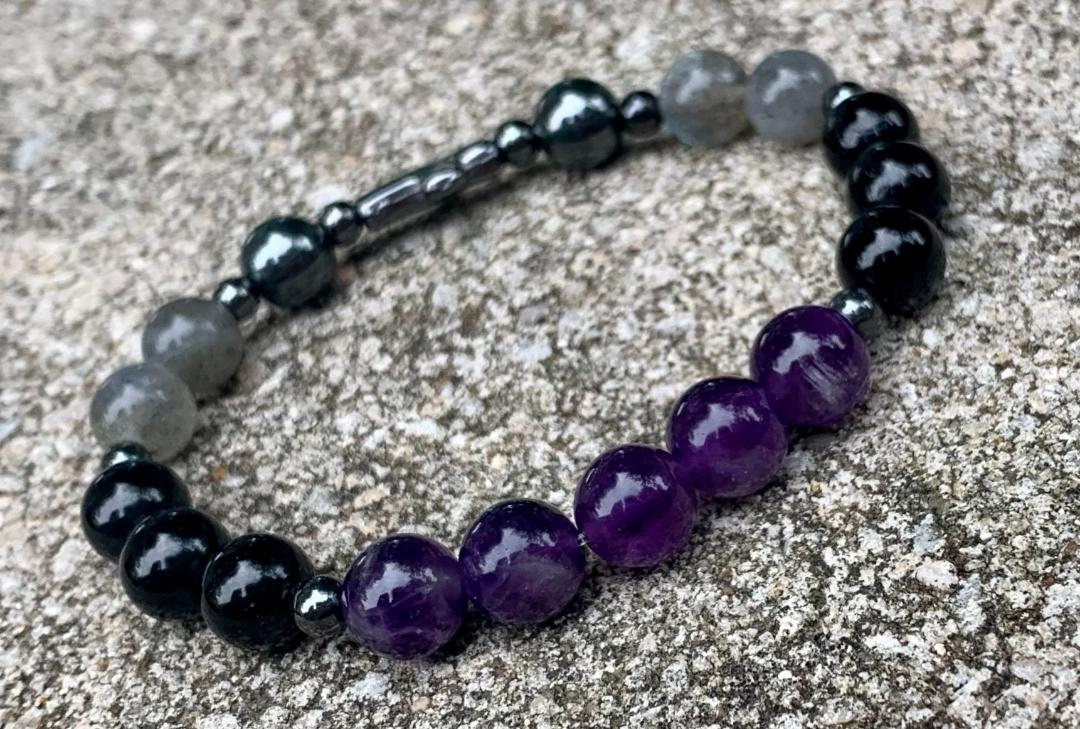 Christian Empath Protection " Shield Of Faith " Black Tourmaline - REAL High Quality Gemstones - Crystal Healing Empathy Bracelet