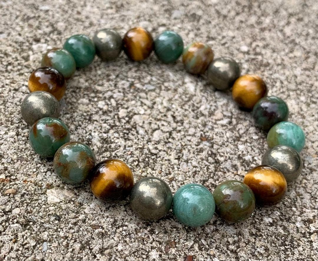 10MM Strength & Wisdom Bracelet " Dragon Heart " Courage and Protection - Self Empowerment - Crystal Healing Gemstones
