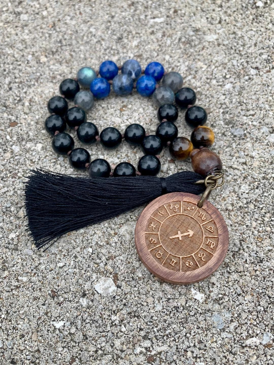 Sagittarius Energy Car Charm - The Optimistic Sagittarius " November December Birthday - Zodiac Gemstones - Rear View Mirror Ornament