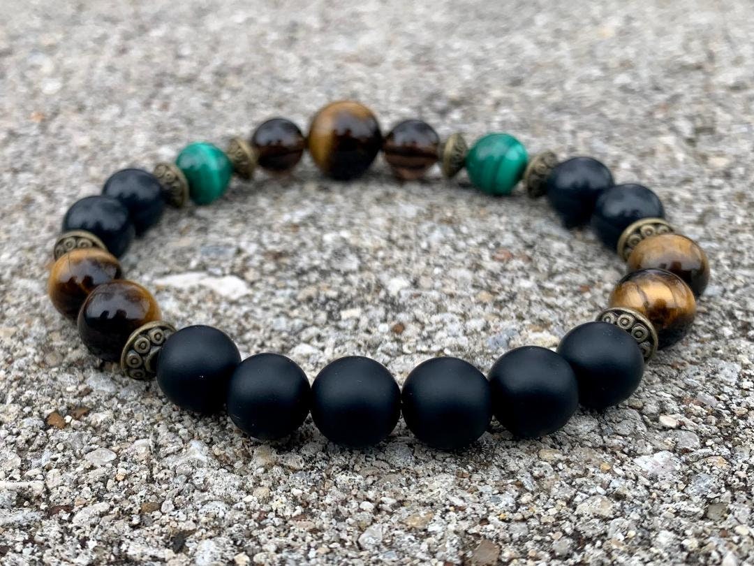 Business Mindset - Wise Leadership “ The God Father “ Success & Prosperity Bracelet - Crystal Therapy Quality Malachite Gemstone Bracelet