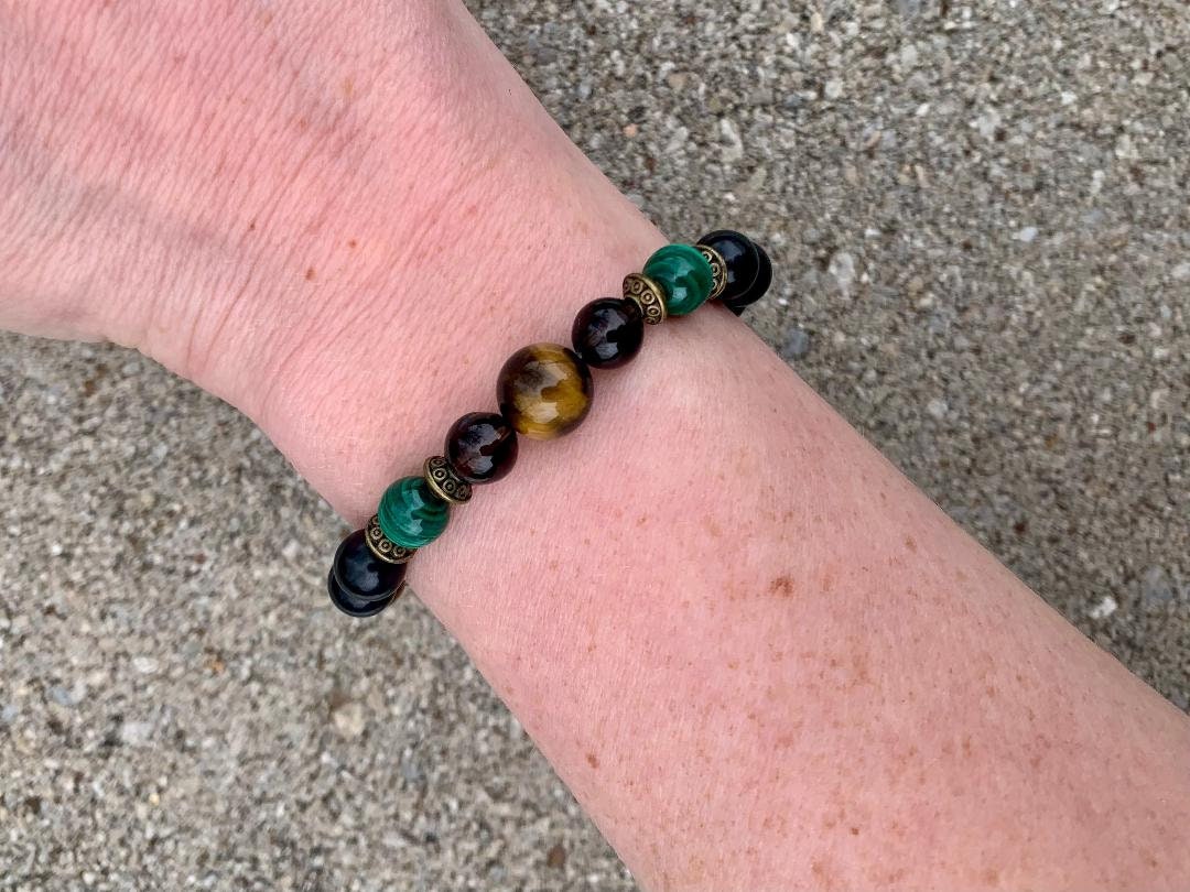 Business Mindset - Wise Leadership “ The God Father “ Success & Prosperity Bracelet - Crystal Therapy Quality Malachite Gemstone Bracelet