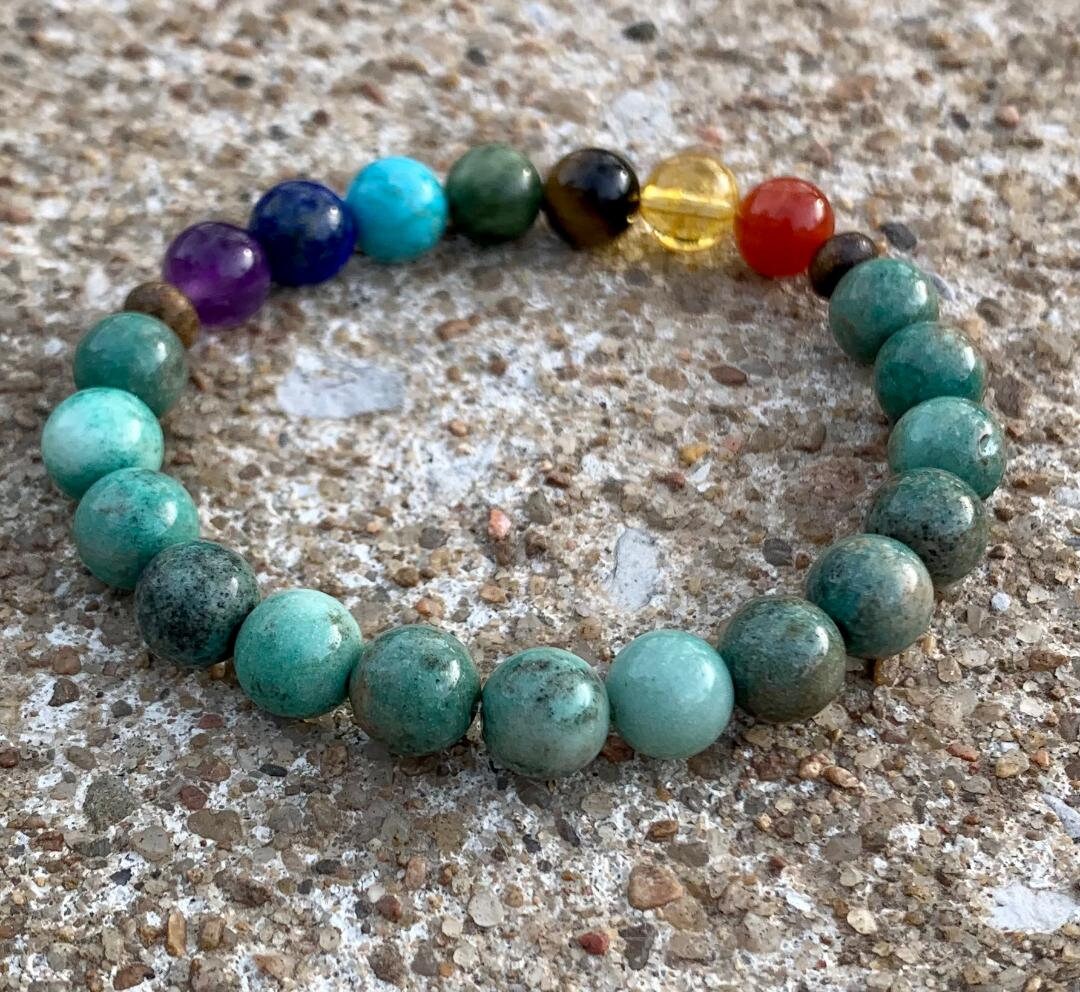 Self love - Emotional Healing - Anxiety Support - New Beginnings - Chakra Balance - AAA High Grade Chrysoprase - Gemstone Crystal Bracelet