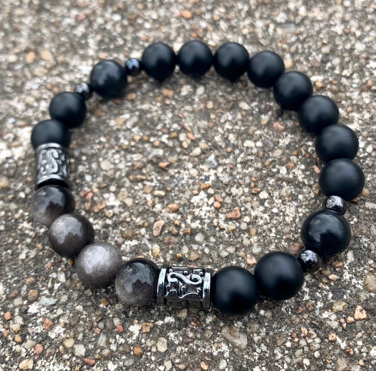 Self Transformation - Spiritual Growth " Divine Reflection " AAA Shungite - EMF Protection - Crystal Healing Gemstone Humility Bracelet