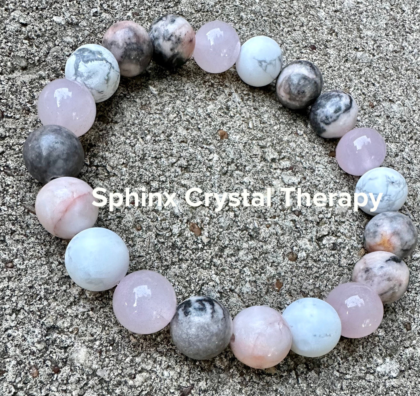 10mm Calming Energy - Anxiety Support " Grounded Spirit " Pink Zebra Jasper - Rose Quartz - Spiritual Grounding Crystal Gemstone Bracelet