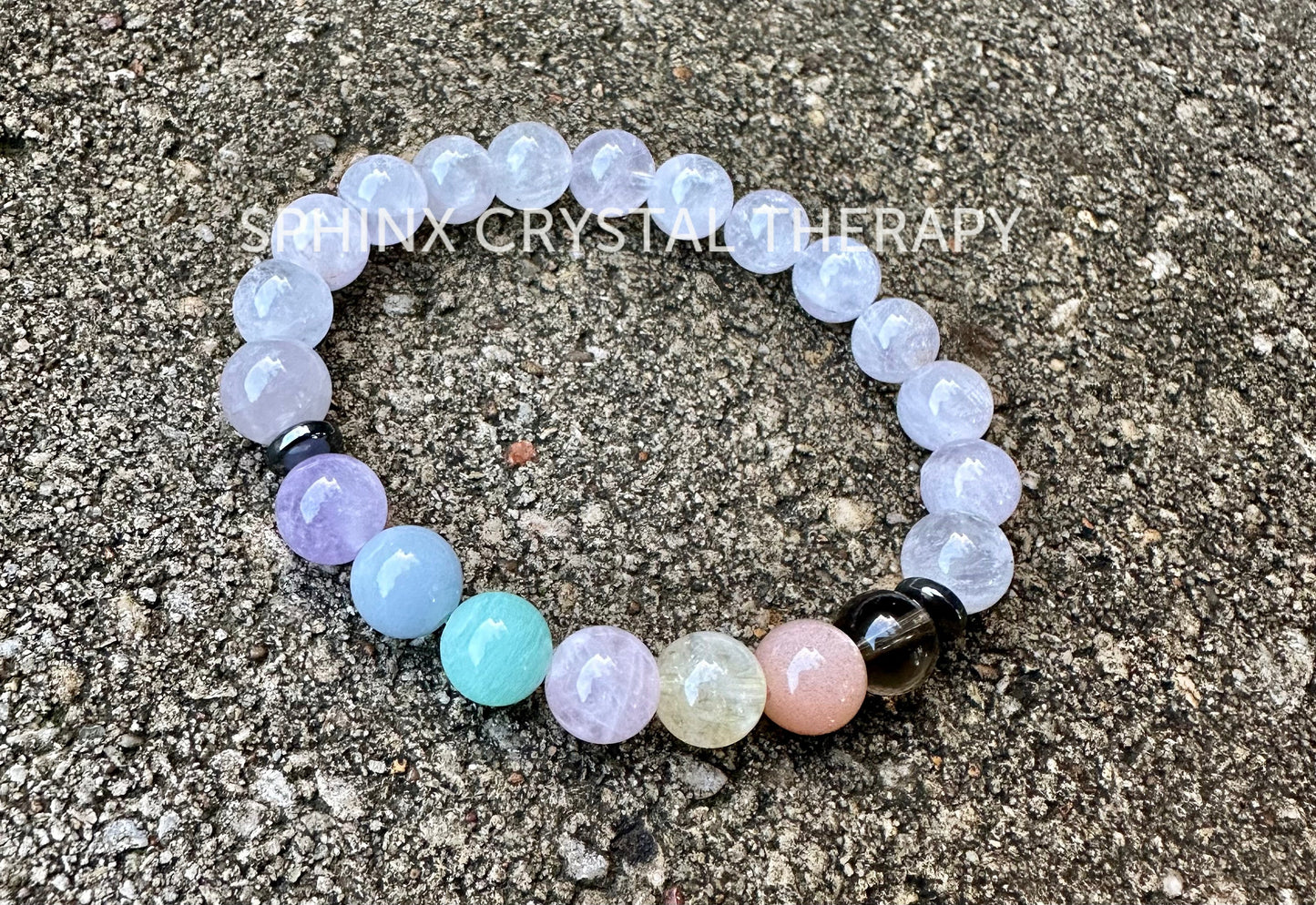 8mm Protection & Intuition - PASTEL Chakra Stones - RARE AAA White Amethyst - High Vibration Stones - Crystal Healing Gemstone Bracelet