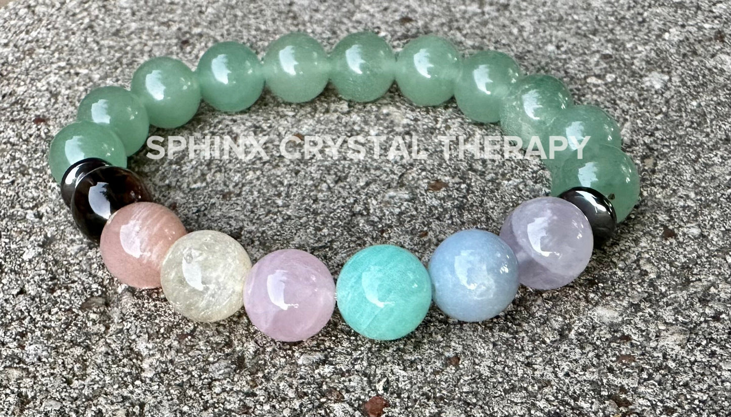 10mm Heart Healing & Emotional Support - PASTEL Chakra Stones - AAA Green Aventurine - Peaceful Energy - Crystal Healing Gemstone Bracelet