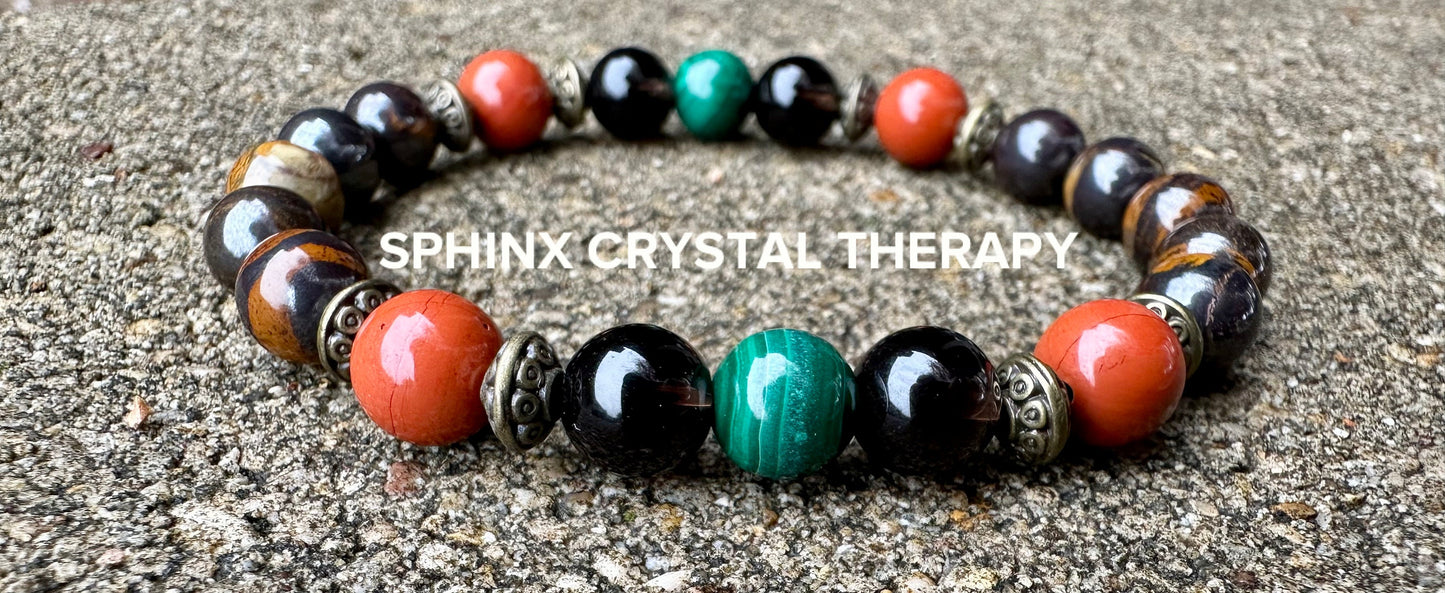 PTSD Trauma Recovery - Emotional Abuse Healing " The Strength Of Terra " Sadness - Depression - High Quality REAL Crystal Gemstone Bracelet