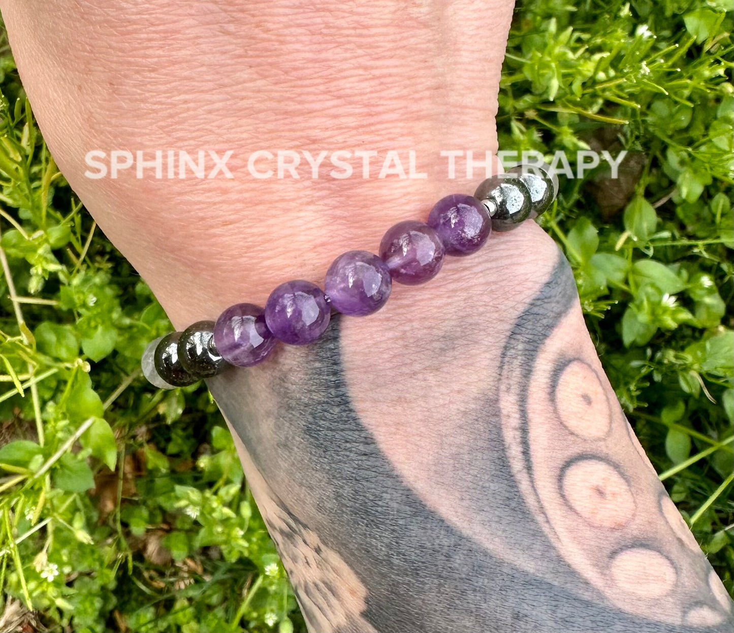 Negativity Shield - EMF Protection - Nope " Not Today " Anxiety Blocker - High Grade Shungite - Crystal Healing Gemstone Empath Bracelet