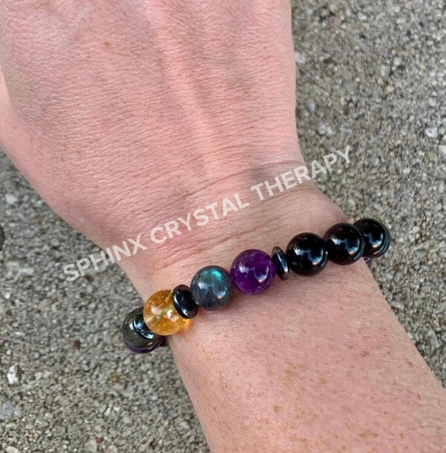 10MM Libra Energy - Unisex Zodiac Horoscope Bracelet - "The Diplomat, Libra" September October Birthday - Real Crystal Healing Gemstones