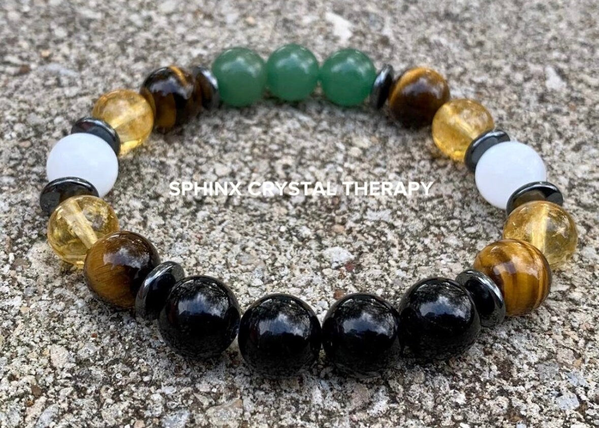 10MM Taurus Energy - Unisex Zodiac & Astrology Bracelet " The Determined Taurus " April May Birthday - Crystal Healing Quality Gemstones