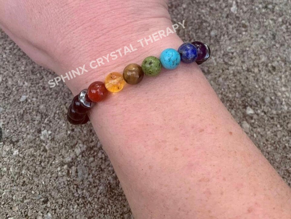 Negativity Shield - Protect and Ground - Balance Chakra Energy - Black Obsidian & Hematite - Quality Crystal Healing and Gemstone Bracelet