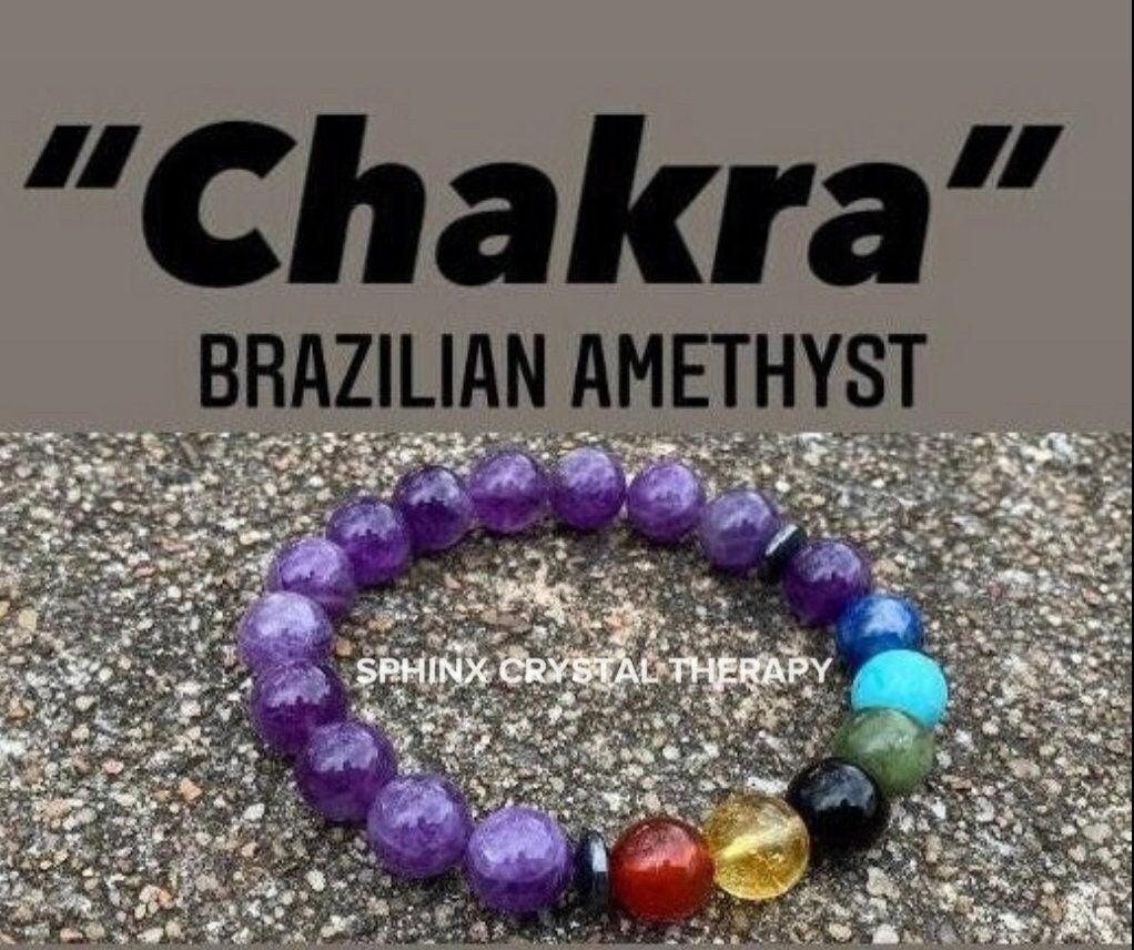 10MM Aura Cleansing - Intuition and Spiritual Growth - Chakra Balance - High Grade Amethyst - Real Quality Crystal Healing Gemstone Bracelet