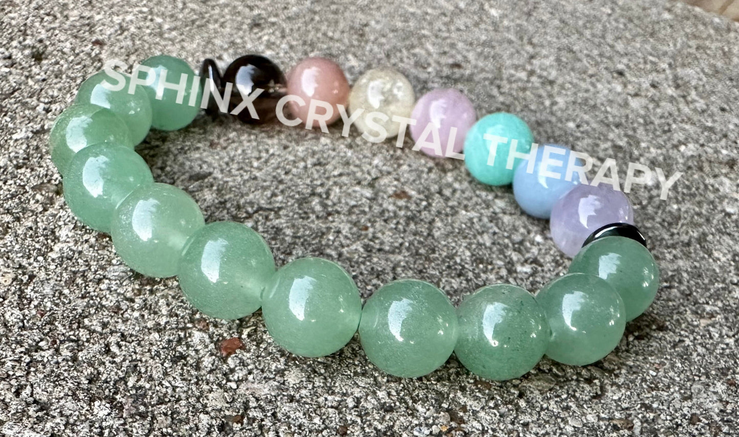 10mm Heart Healing & Emotional Support - PASTEL Chakra Stones - AAA Green Aventurine - Peaceful Energy - Crystal Healing Gemstone Bracelet