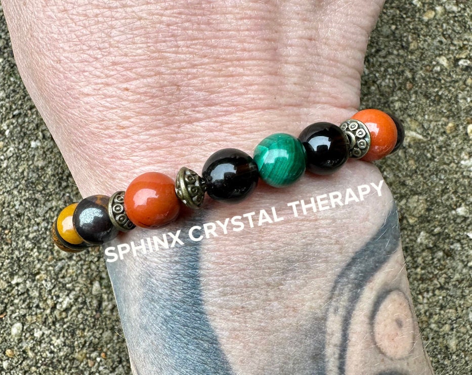 PTSD Trauma Recovery - Emotional Abuse Healing " The Strength Of Terra " Sadness - Depression - High Quality REAL Crystal Gemstone Bracelet