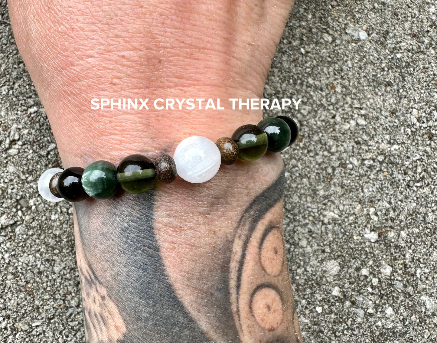 Spiritual Acceleration - Higher Consciousness " The Starseed Blessing " AAA Real Moldavite / Seraphinite - Crystal Healing Empath Bracelet