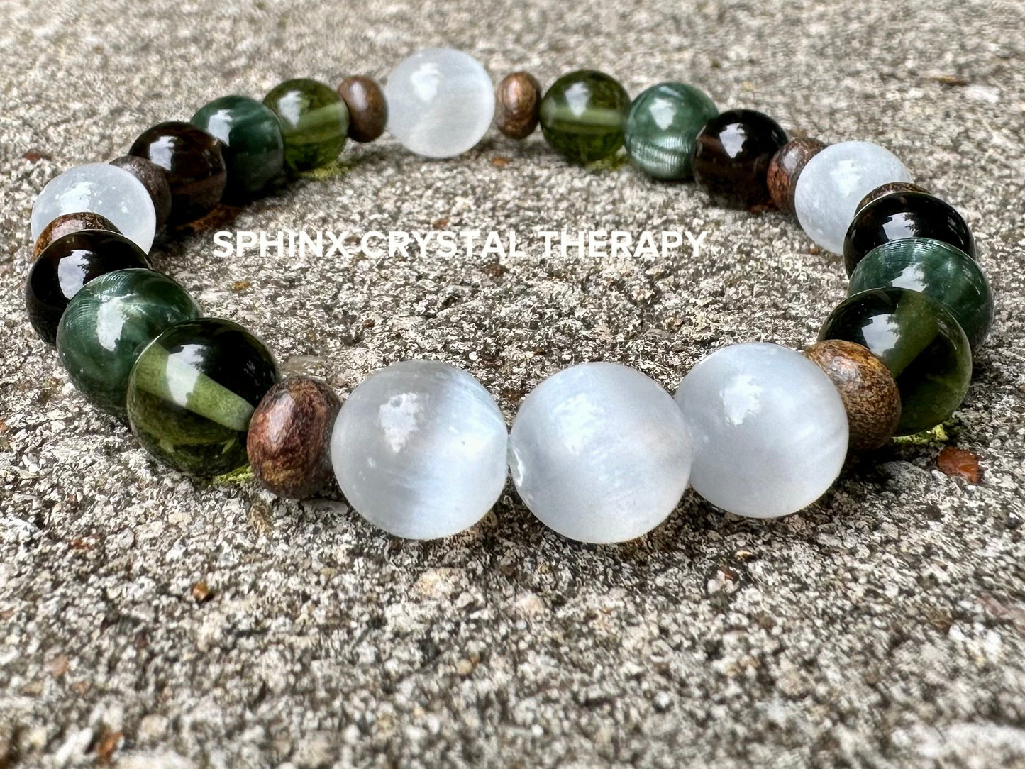 Spiritual Acceleration - Higher Consciousness " The Starseed Blessing " AAA Real Moldavite / Seraphinite - Crystal Healing Empath Bracelet