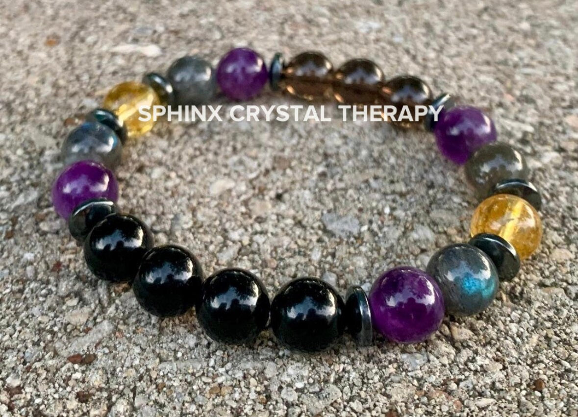 10MM Libra Energy - Unisex Zodiac Horoscope Bracelet - "The Diplomat, Libra" September October Birthday - Real Crystal Healing Gemstones