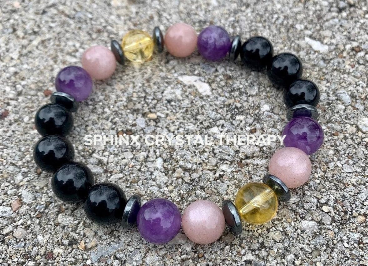 10MM Cancer Sign Energy - Zodiac Horoscope " The Intuitive Cancer " June July Birthday - Real Quality Gemstones - Crystal Astrology Bracelet