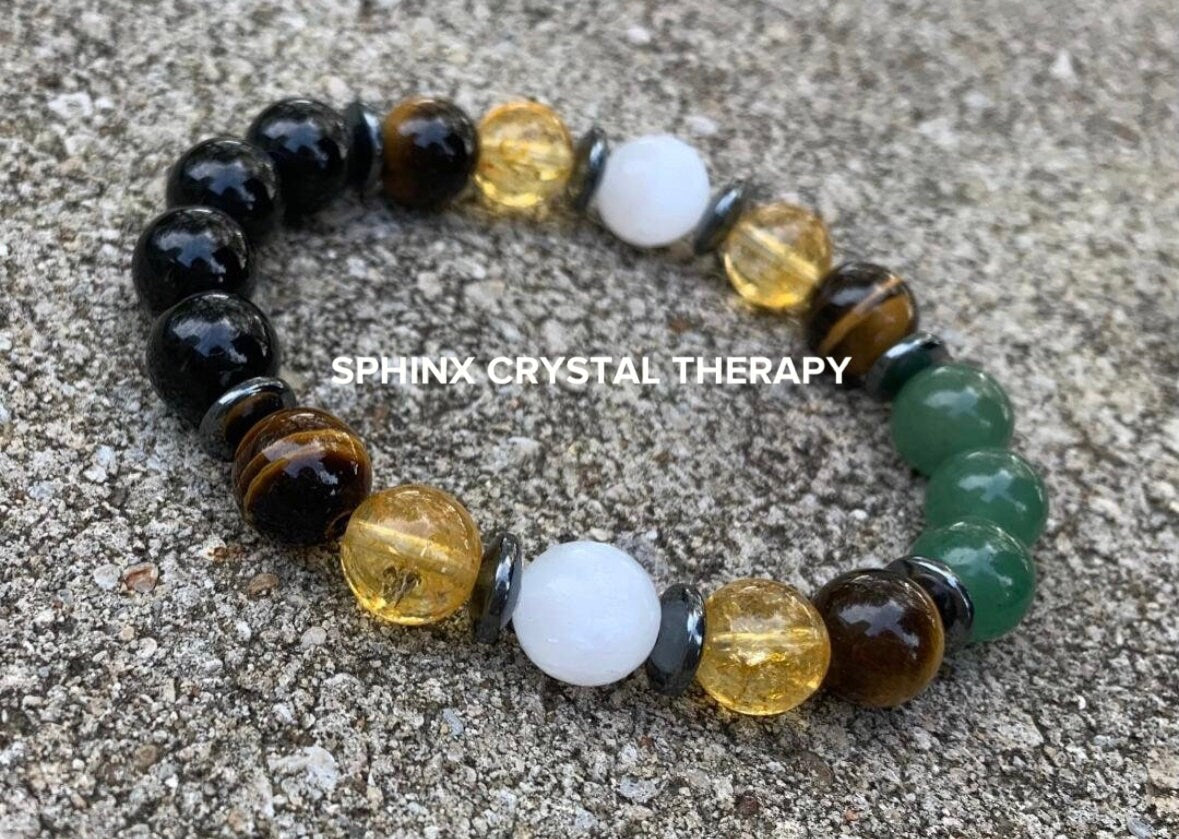 10MM Taurus Energy - Unisex Zodiac & Astrology Bracelet " The Determined Taurus " April May Birthday - Crystal Healing Quality Gemstones