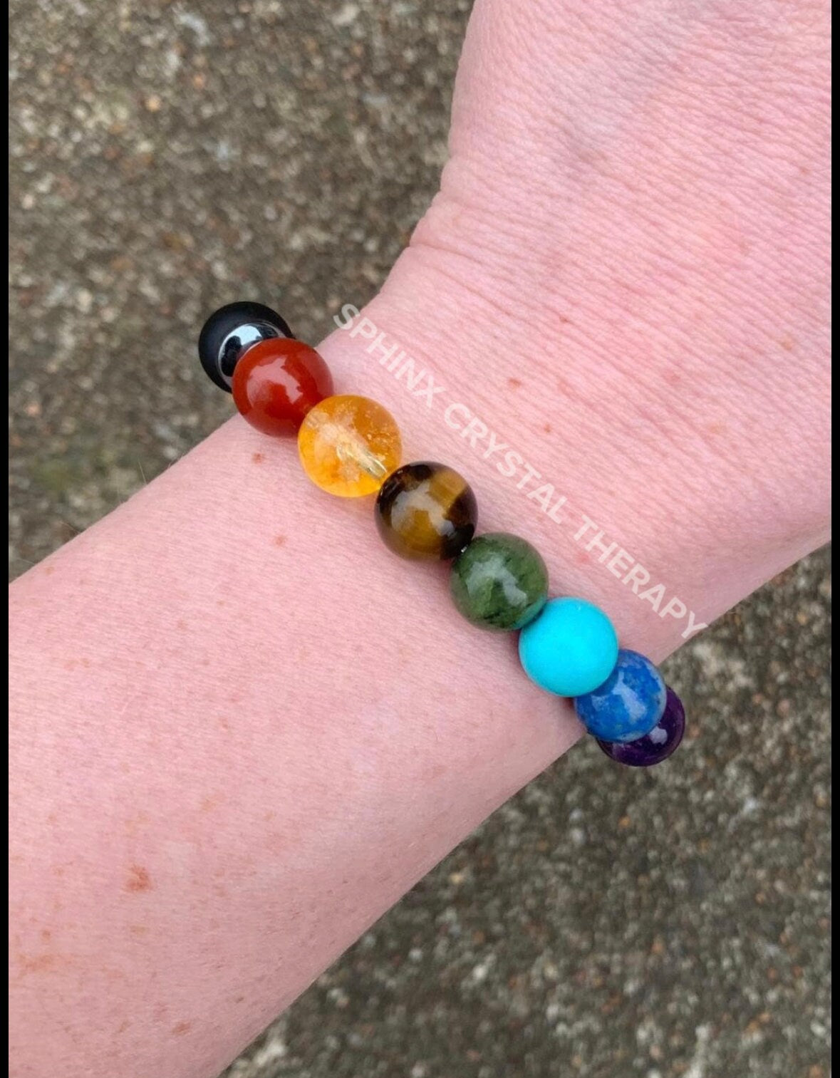 10MM Anxiety & Stress Support - Chakra Balance - Protection - Strength - Onyx - Tigers Eye - Hematite - Crystal Healing Gemstone Bracelet