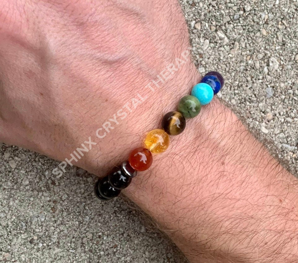 10MM Negativity Shield - Protection and Grounding - Chakra Balance - AAA Black Obsidian & Hematite - REAL Quality Crystal Gemstone Bracelet