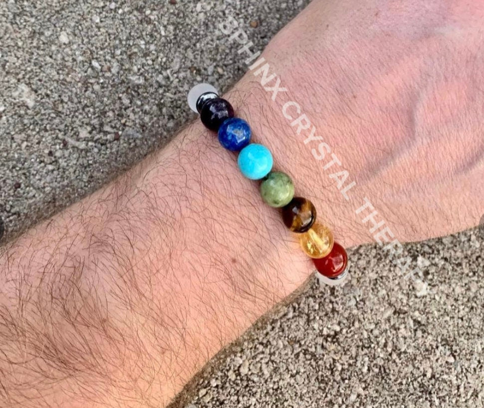 10MM Chakra Bracelet - Protection & Intuition - Clear Quartz - Higher Self - Quality Crystal Healing Gemstones - High Vibration Stones