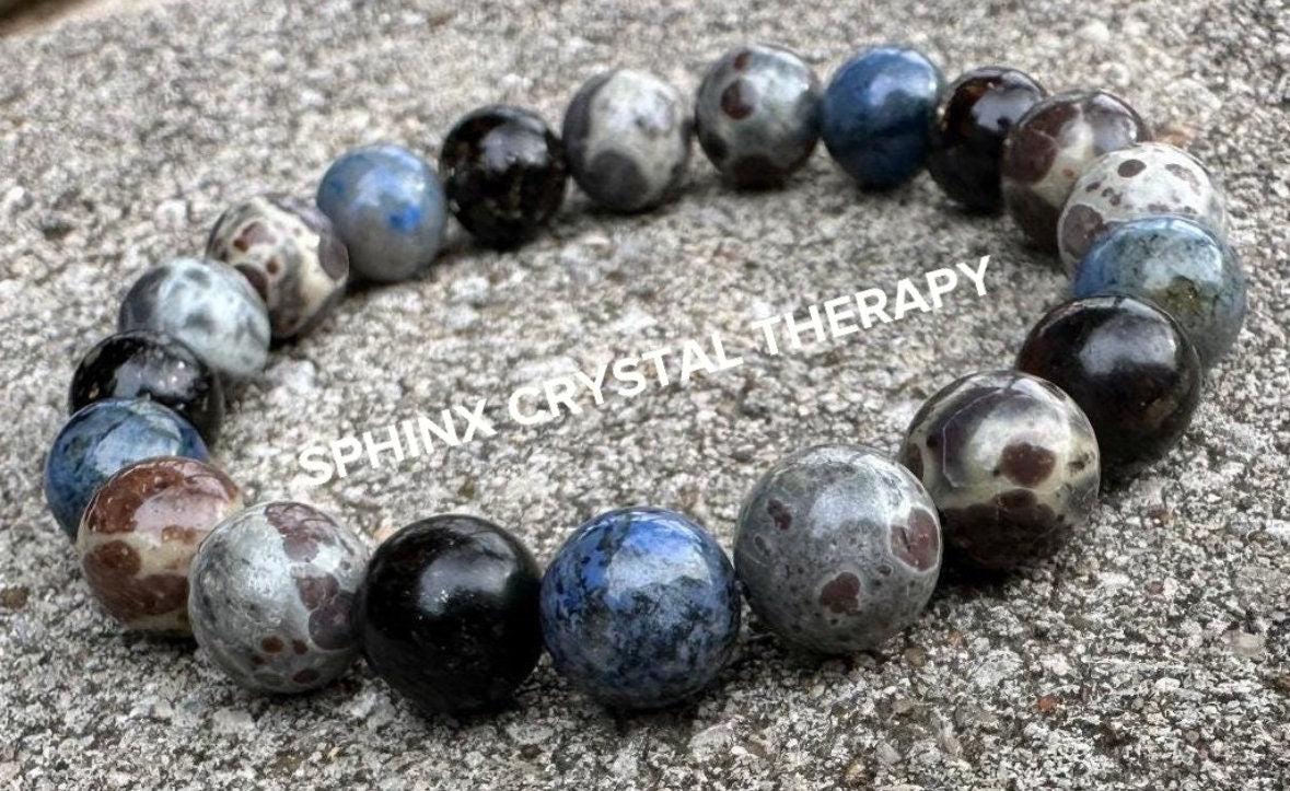 10MM Intuition - Gifted Abilities - Insight " The Spirit Walkers Totem " AAA Dumortierite - Phlogopite - Crystal Healing Gemstone Bracelet
