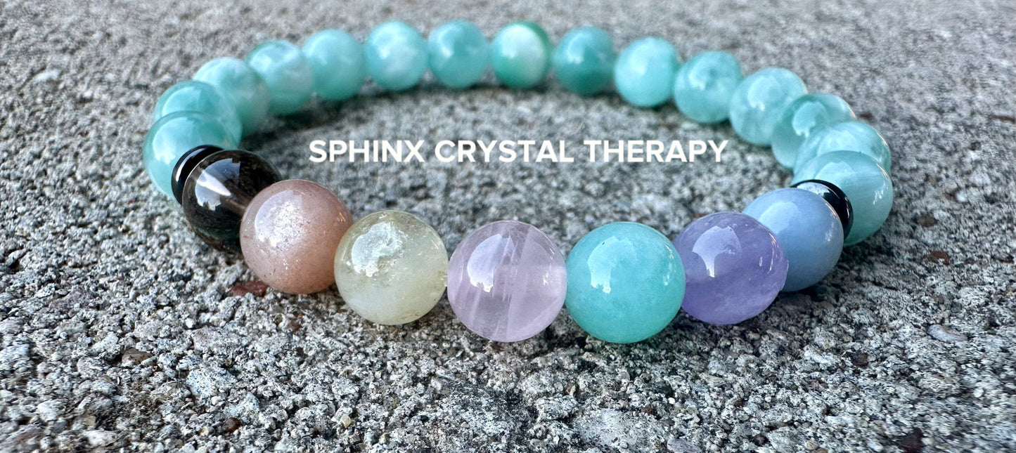 8mm RARE AAA Green Moonstone - Stress Relief & Anxiety Support - PASTEL Chakra Stones - Peaceful Energy - Crystal Healing Gemstone Bracelet