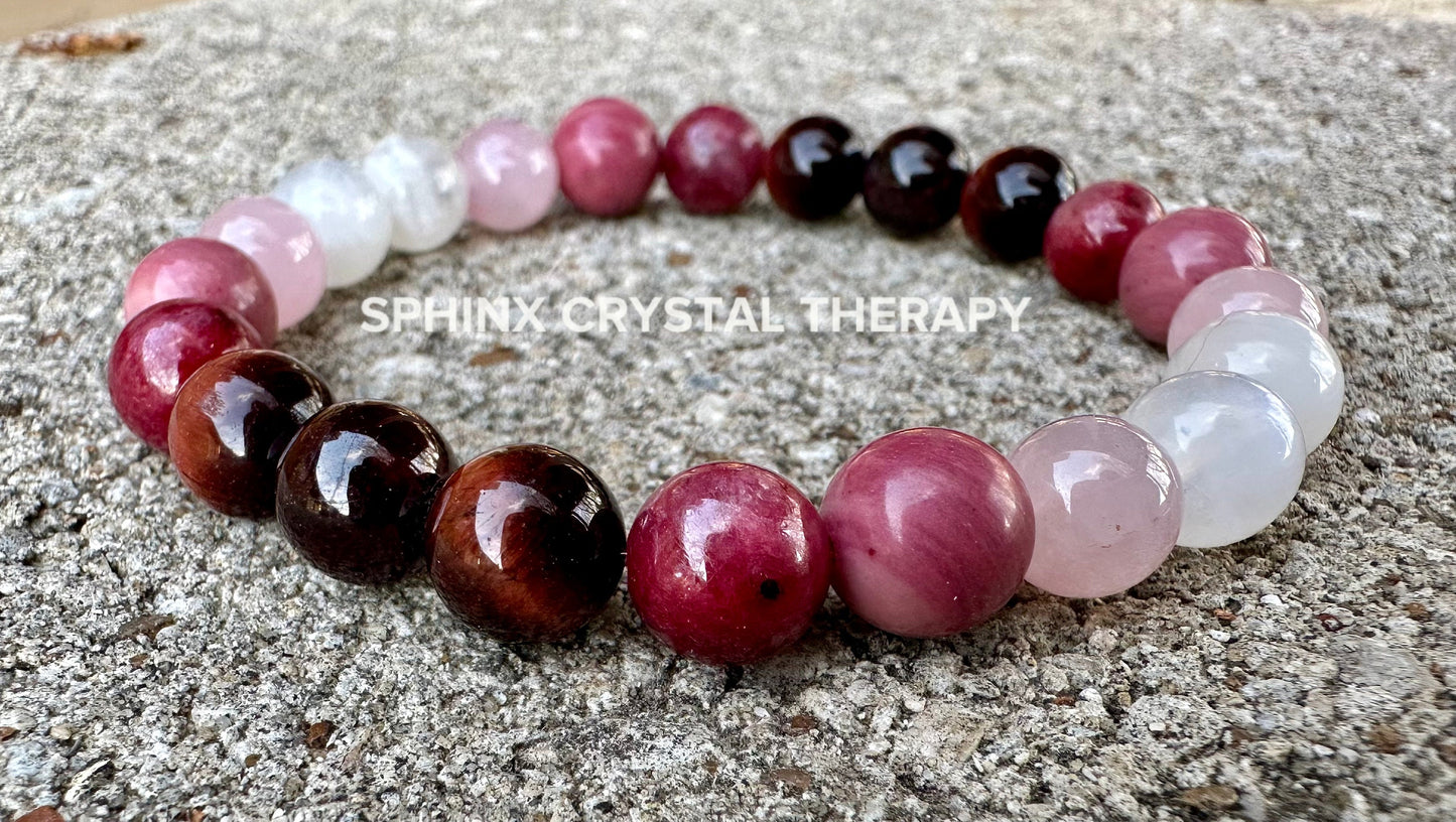 8mm Manifest Love - Spiritual Intimacy " The Law of Attraction " Attract Soul Mate - Life Partner - Crystal Healing AAA REAL Ruby Bracelet
