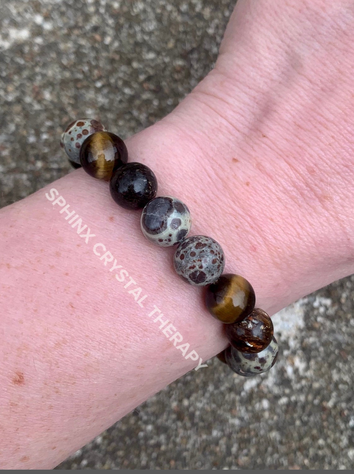 10MM Anxiety & Stress Support - Protection " The Stone Skin Totem " Positivity - Astroid Jasper - Phlogopite - AAA Crystal Gemstone Bracelet
