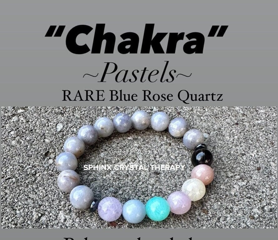 10mm RARE AAA Blue Rose Quartz - Self love & Emotional Healing - PASTEL Chakra Stones - Stress Anxiety Depression Support - Crystal Bracelet