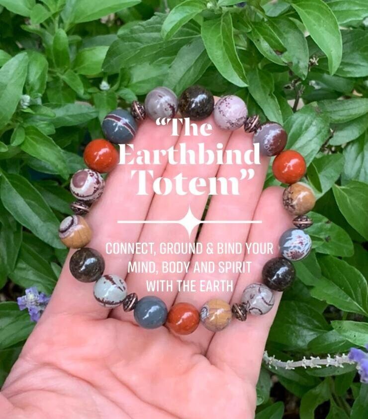 10MM Grounding Bracelet - Grounded Connection to Earth " The Earthbind Totem " Spiritual Growth & Humility - REAL Quality Gemstones