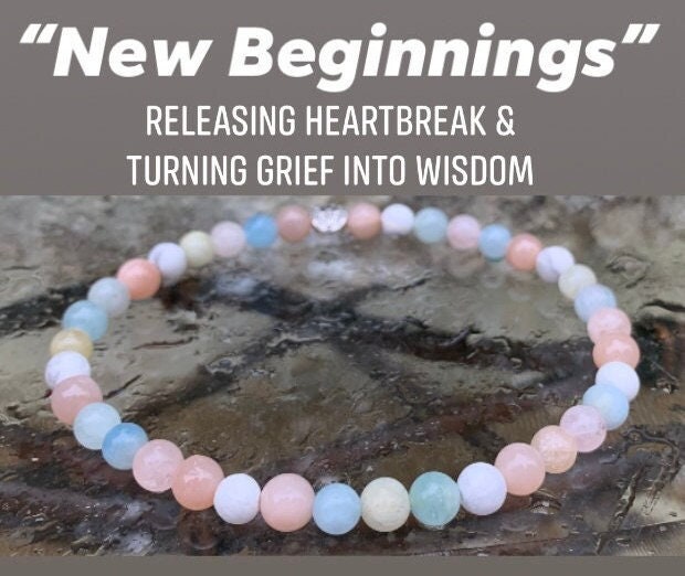 Heartbreak Recovery - Breakup Support - Emotional Healing " New Beginnings " Heartache - Real Crystal Gemstone Anklet