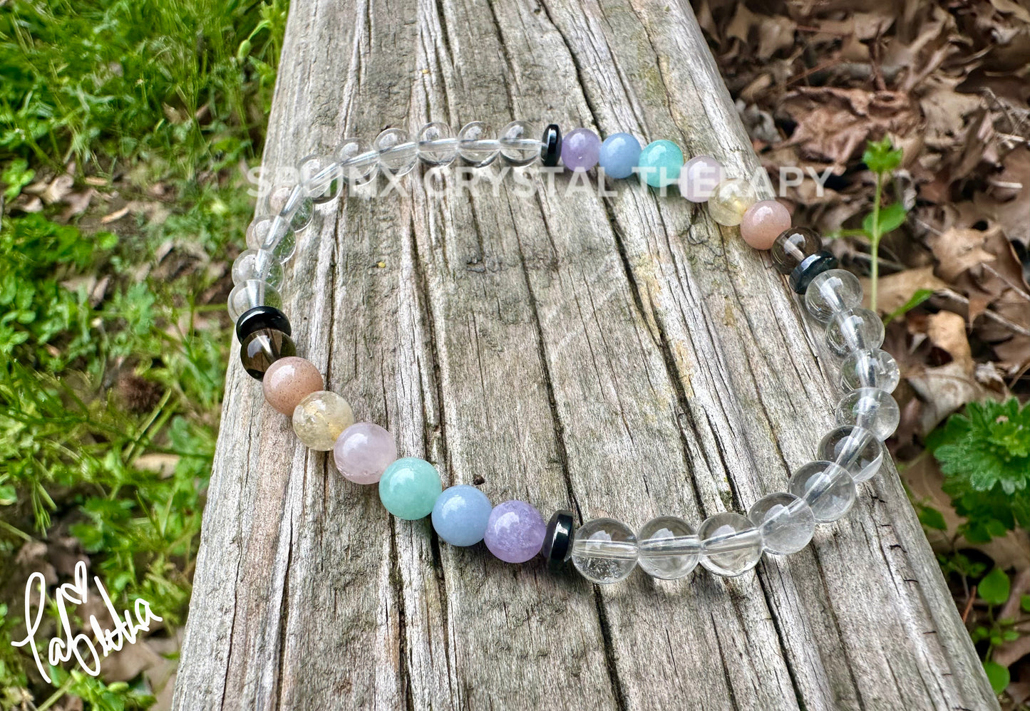 Protection & Intuition Anklet - PASTEL Chakra Stones - Clear Quartz - AAA High Vibration Stones - Crystal Healing Gemstone Ankle Bracelet