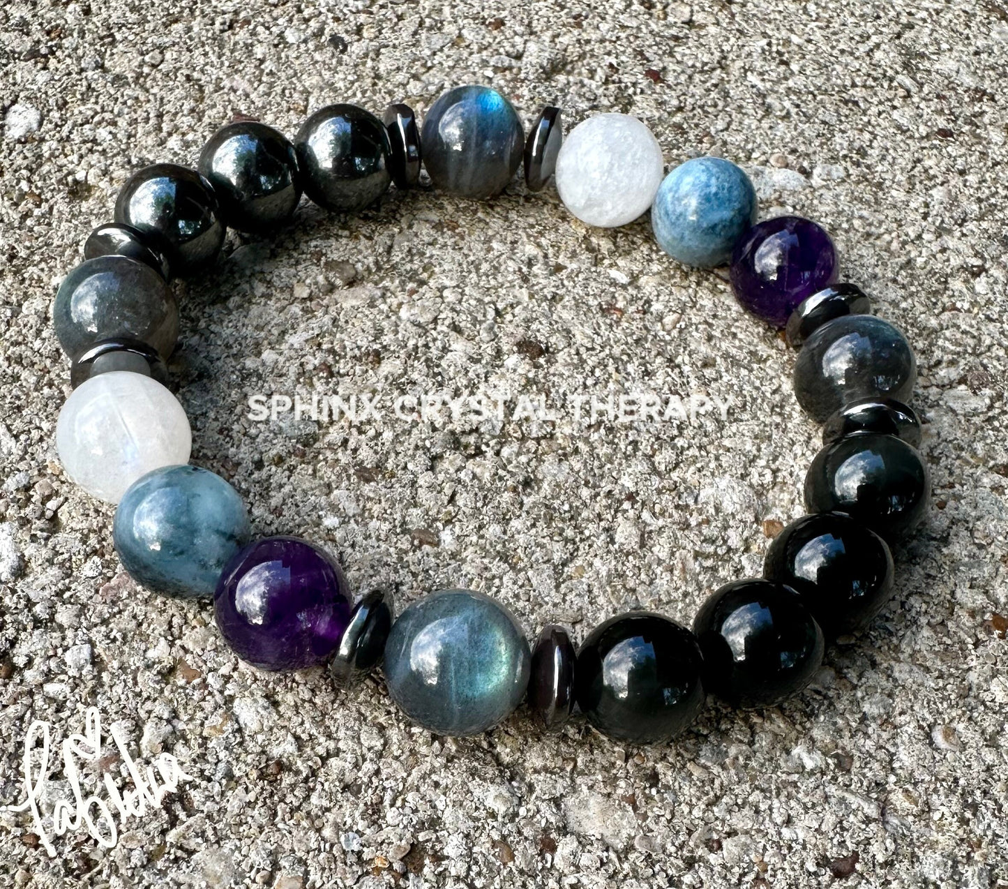 10MM Aquarius Energy - Zodiac Astrology Bracelet " The Visionary, Aquarius " January February Birthday - Crystal Healing Gemstone Bracelet