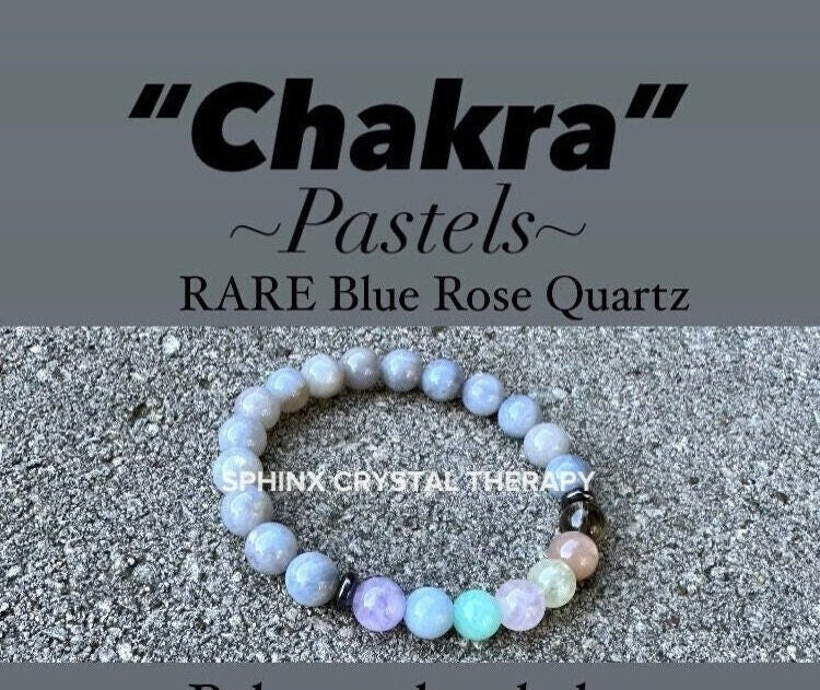 8mm RARE AAA Blue Rose Quartz - Self love & Emotional Healing - PASTEL Chakra Stones - Stress Anxiety Depression Support - Crystal Bracelet