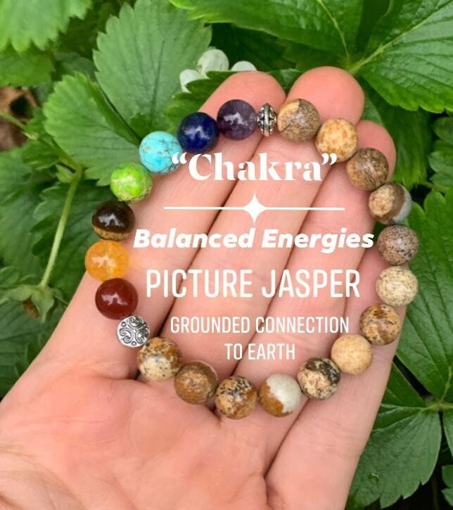 Chakra Balance - High Grade AAA Picture Jasper - Grounding - Connection to Earth - REAL Crystal Healing - Quality Gemstone Bracelet