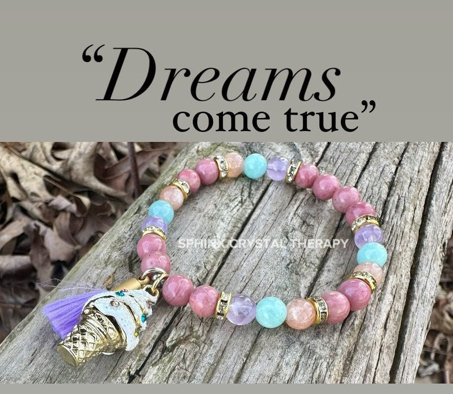 6mm Imagination - Childrens Empowerment " Dreams Come True " Protection & Self Love - Pastel Gemstones - REAL AAA Crystal Healing Bracelet