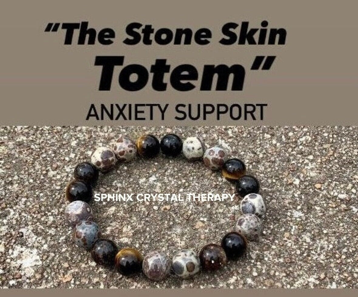 10MM Anxiety & Stress Support - Protection " The Stone Skin Totem " Positivity - Astroid Jasper - Phlogopite - AAA Crystal Gemstone Bracelet
