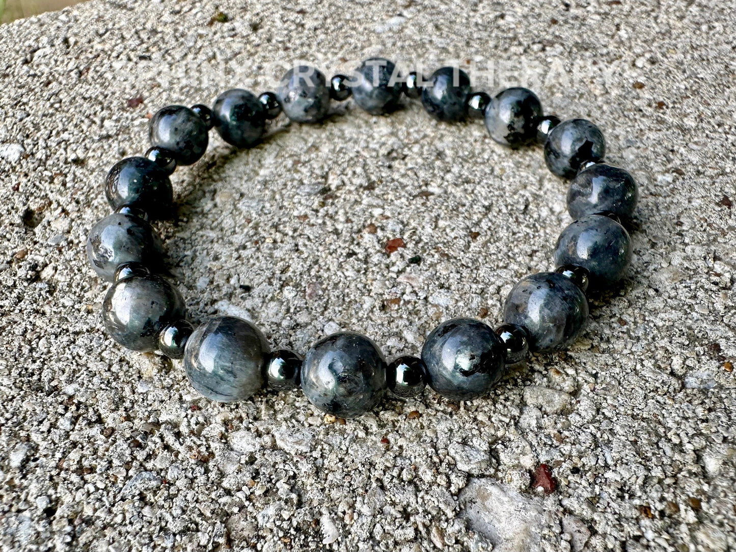 8mm Empath Protection & Support - IMPERFECT STONES - Larvikite - Labradorite - Magnetic Hematite - DISCOUNTED Crystal Healing Bracelet