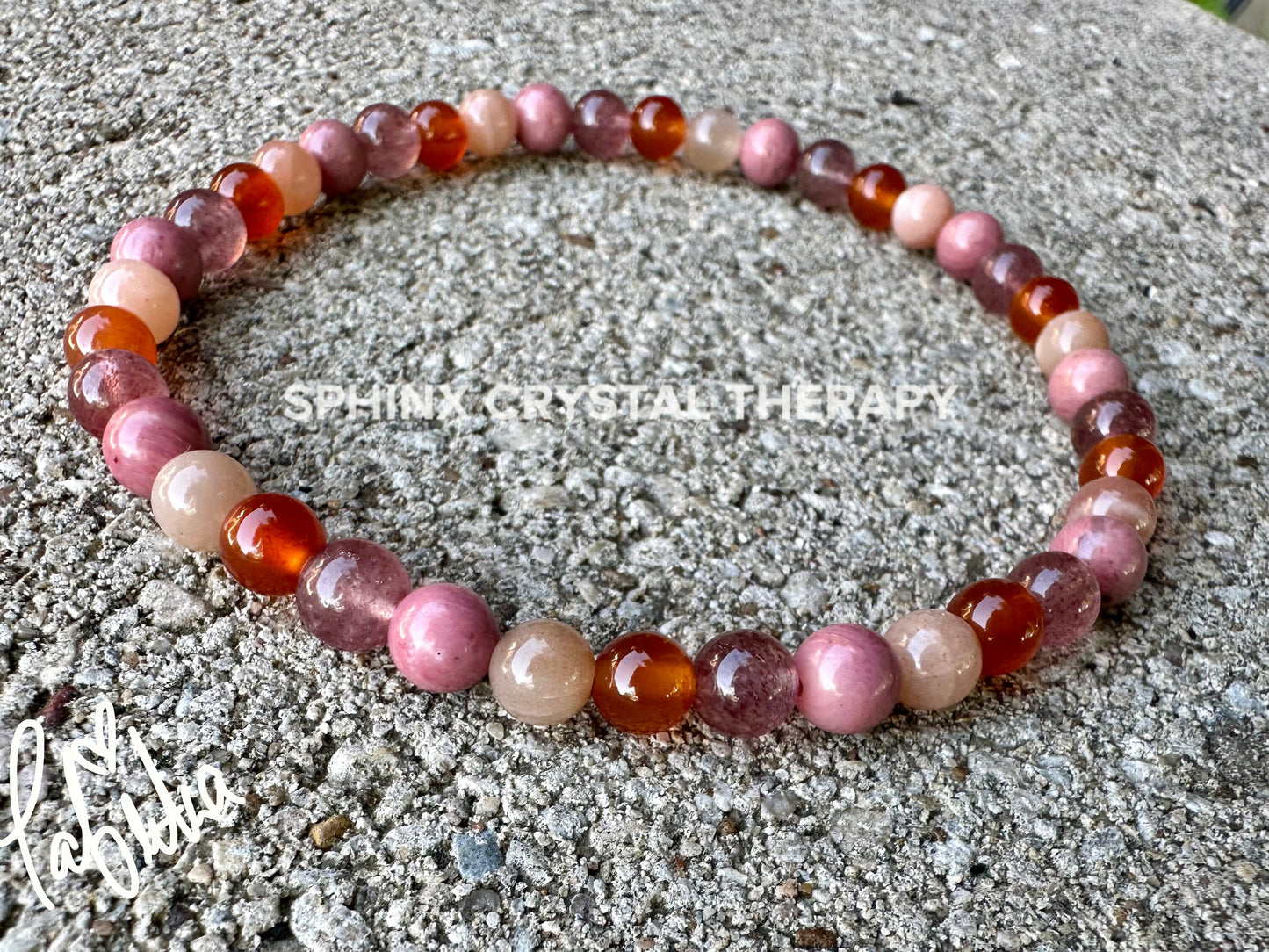 Motivation Anklet - Inspiration - Creativity " After the Sunrise " Self Empowerment - Strawberry Quartz - Sunstone - Crystal Healing Stones
